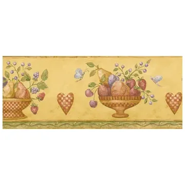 Fruit  Heart  Butterfly and Bird Wallpaper Border KC063101B