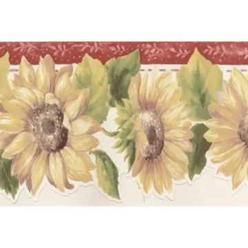 KC78356 Tournesol Wallpaper Border Red, Green, Yellow Fresh Kitchens 5 Norwall Wallcovering