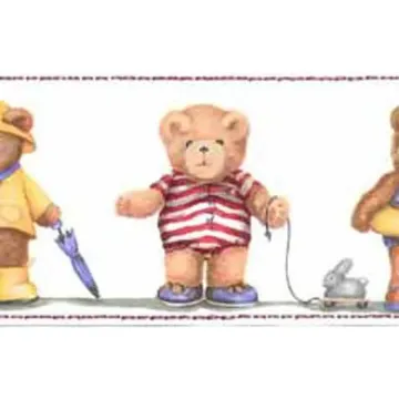 Dressed Up Bears Wallpaper Border