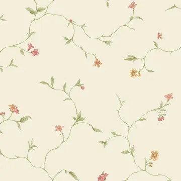 KE29902 Small Trail Wallpaper Cream, Red Kitchen Elements Norwall Wallcovering