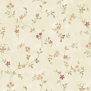 KE29907 Seed Trail Wallpaper Cream, Green, Red Kitchen Elements Norwall Wallcovering