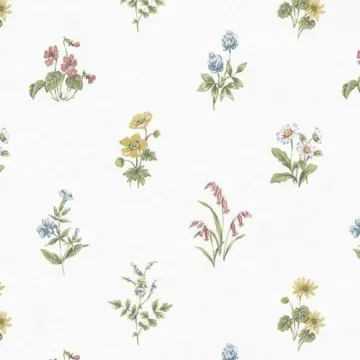 KE29935 Garden Spot Wallpaper Red, Yellow, Blue Kitchen Elements Norwall Wallcovering