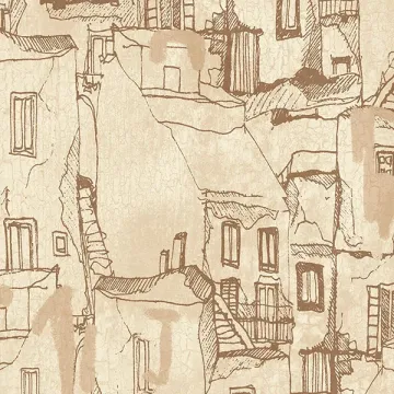 KE29944 Tuscan Villas Wallpaper Cream, Tan, Brown Kitchen Elements Norwall Wallcovering