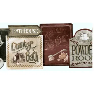 Old Time Powder Room Wall Paper Border