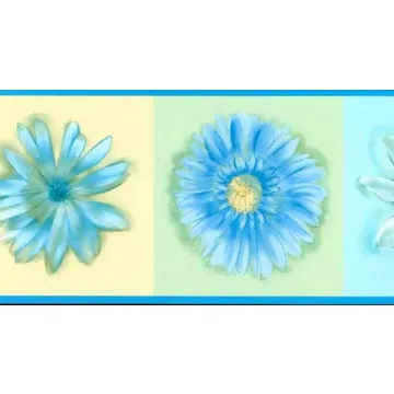 Daisy Blue Wallpaper Border