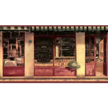 Red French Street Wallpaper Border