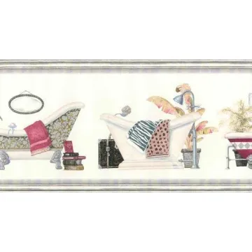 Decorative Bathtub Wallpaper Border