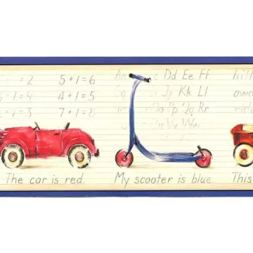 Blue Childrens Wheelie Wallpaper Border