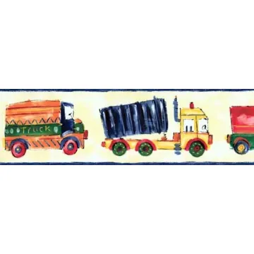Childrens Truck Drawing Wall Paper Border