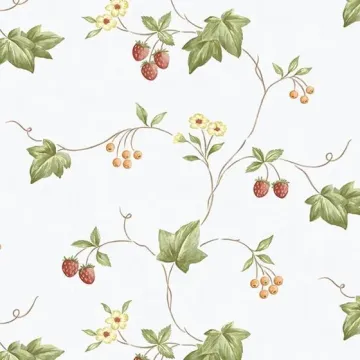 KK26752 Trellis Trail Wallpaper Green, Yellow, Orange Kitchen Elements Norwall Wallcovering