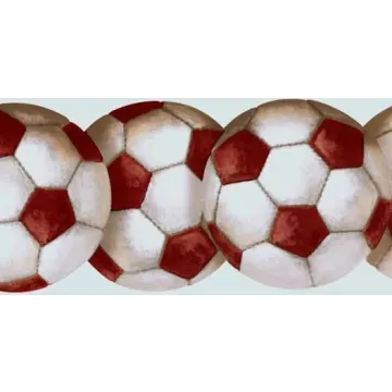 Red Soccer Balls Die Cut Wallpaper Border
