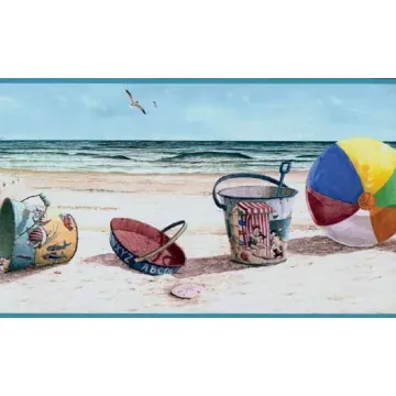 A Fun Day at the Beach Wallpaper Border