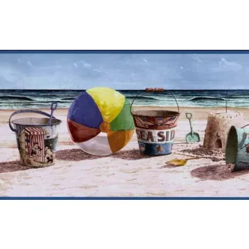 A Fun Day at the Beach Wallpaper Border