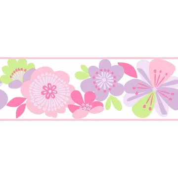 Large Floral Fun Wallpaper Border KS2225B