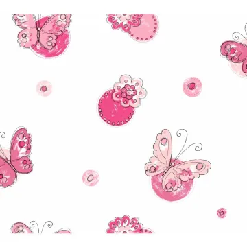 Pink Butterfly Circle Wallpaper KS2258