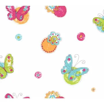 Bold and Bright Butterfly Circle Wallpaper KS2260