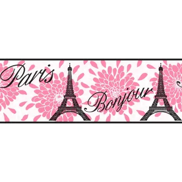 Chic Pink Paris Wallpaper Border KS2264B