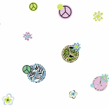 Peace Sign and Zebra Print Wallpaper KS2279