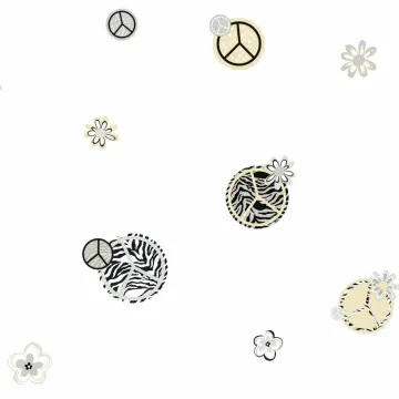 Zebra Print Peace Signs Wallcovering KS2281