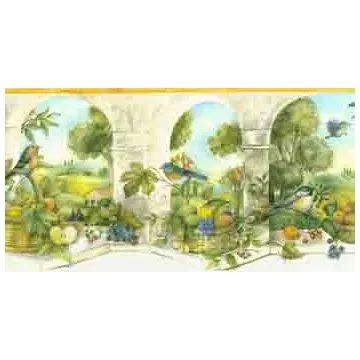 Yellow Mediterranean Arch Wallpaper Border