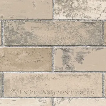 KV27423 Swiss Brick Wallpaper Cream, Beige, Tan Illusions Norwall Wallcovering
