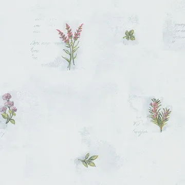 KV27427 Herb Flowers Sidewall Wallpaper Blue, Green Fresh Kitchens 5 Norwall Wallcovering