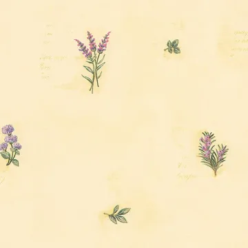 KV27429 Herb Flowers Sidewall Wallpaper Yellow, Green Fresh Kitchens 5 Norwall Wallcovering