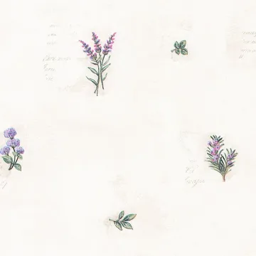KV27431 Herb Flowers Sidewall Wallpaper Pink, Green, Beige Fresh Kitchens 5 Norwall Wallcovering