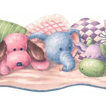 Sleepy Stuffed Animal Wallpaper Border