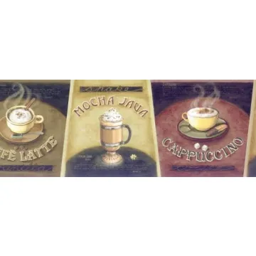Gold Cafe` Au Lait Wallpaper Border