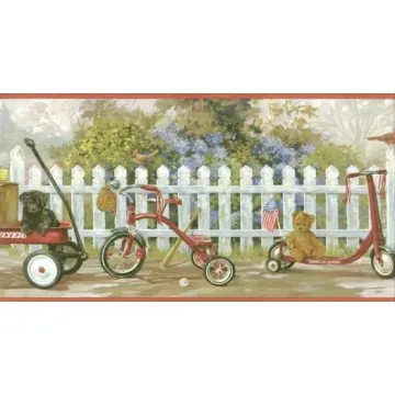 Red Tricycle Wallpaper Border