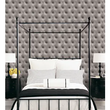 LL29571 Buttonback Wallpaper Grey, Black Illusions Norwall Wallcovering