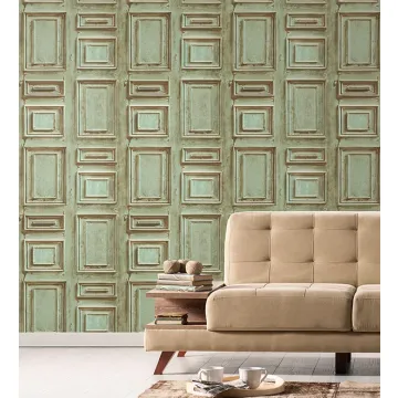 LL36215 Wood Panel Wallpaper Green Illusions Norwall Wallcovering