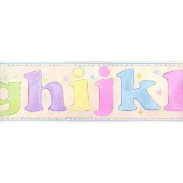 Pastel Alphabet Wallpaper Border- Unpasted 