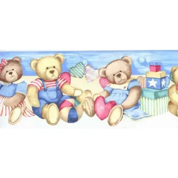 Cream Teddy Bear Wallpaper Border
