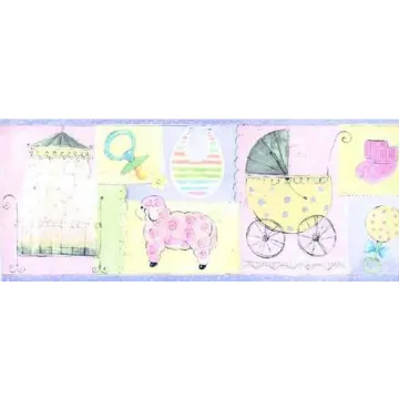 Nursery Items Wallpaper Border
