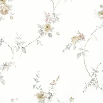MD29400 In-Register White Wedding Trail Wallpaper Beige, Light Grey, Pink Silk Impressions 2 Norwall Wallcovering