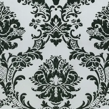 MD29433 In Register Classic Damask Wallpaper Metallic Silver, Black Silk Impressions 2 Norwall Wallcovering