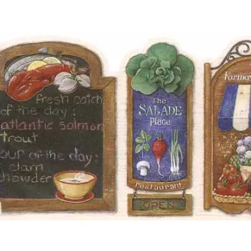Market Fresh Chef Wallpaper Border