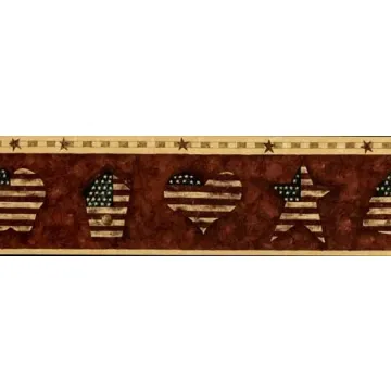 Americana Star and Hearts Wallpaper Border