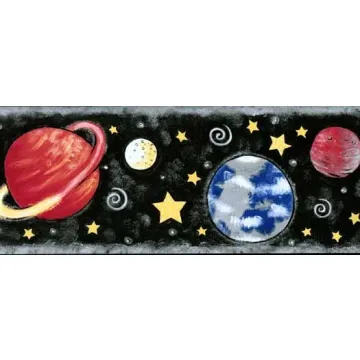 Black Out Of This World Wall Paper Border