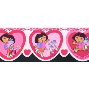 Die Cut Hearts Dora Wallpaper Border NK2108DC