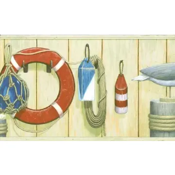 Red and Blue Sea Life Wallpaper Border