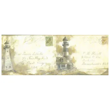 Nautical Postcard Wallpaper Border NT5812BD