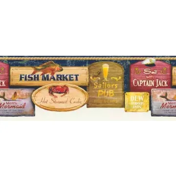 Seafood Sign Wallpaper Border