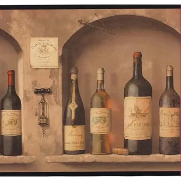 Wine Bottle Niche Wallpaper Border