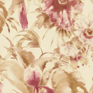PA34240 Palm Beach Parrot Wallpaper Red, Cream, Tan Paradise Norwall Wallcovering