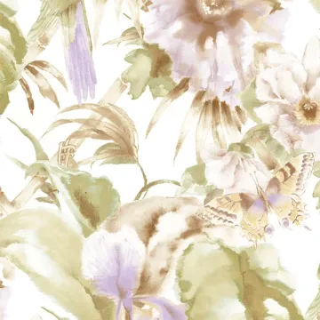 PA34241 Palm Beach Parrot Wallpaper Purple, Green Paradise Norwall Wallcovering