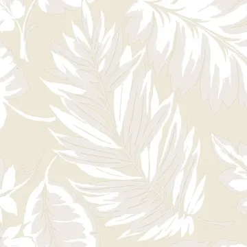 PA34259 Palm Leaf Wallpaper Beige Paradise Norwall Wallcovering