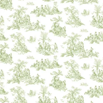 PP27800 Small Toile Wallpaper Green Pretty Prints 4 Norwall Wallcovering